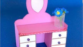 DIY: Мебель для кукол ✿ Как сделать туалетный столик для кукол своими руками ✿